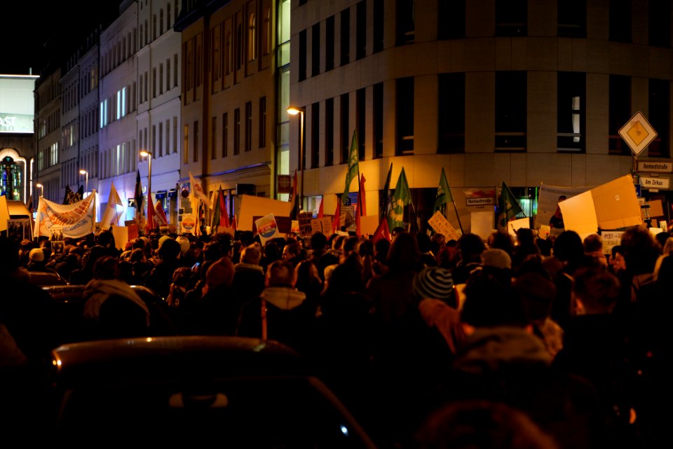 Protest in front of FDP headquarter after Thuringia prime minister election 2020-02-05 29