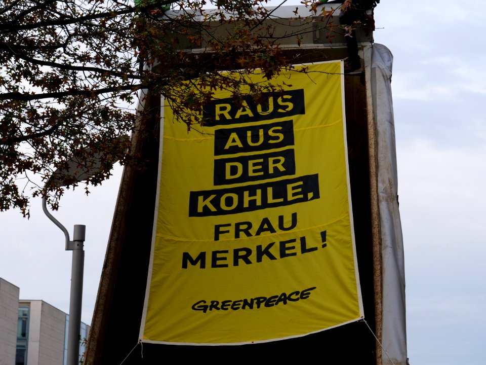 Protest of Greenpeace with coal in front of the German Chancellery 12