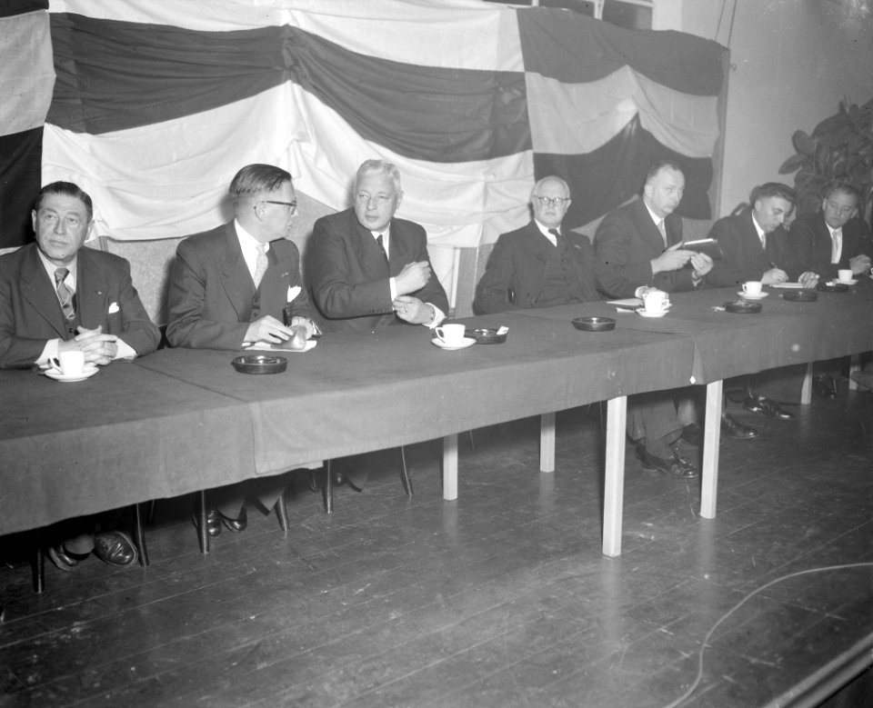 Protestbijeenkomst vanwege Russische inval in Hongarije in de Twentehallen in En, Bestanddeelnr 908-1253