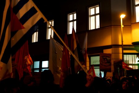Protest in front of FDP headquarter after Thuringia prime minister election 2020-02-05 08