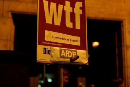 Protest in front of FDP headquarter after Thuringia prime minister election 2020-02-05 45