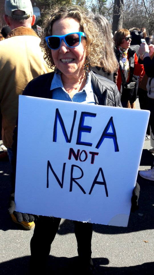 Protester with sign Morristown New Jersey student protest March 24 2018 13 of 15