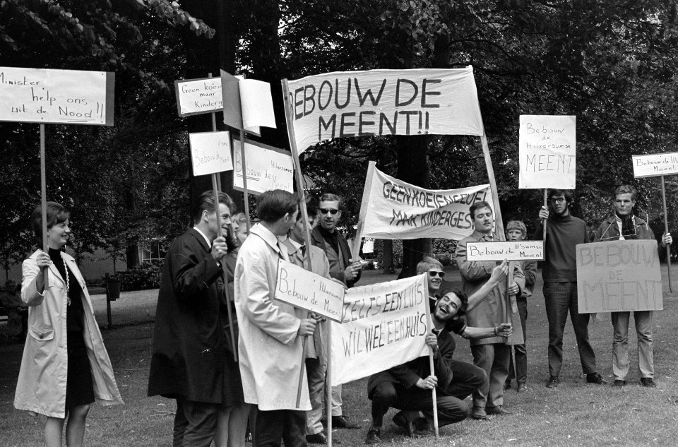 Protesten, demonstraties, betogingen, woningnood, Bestanddeelnr 920-3993