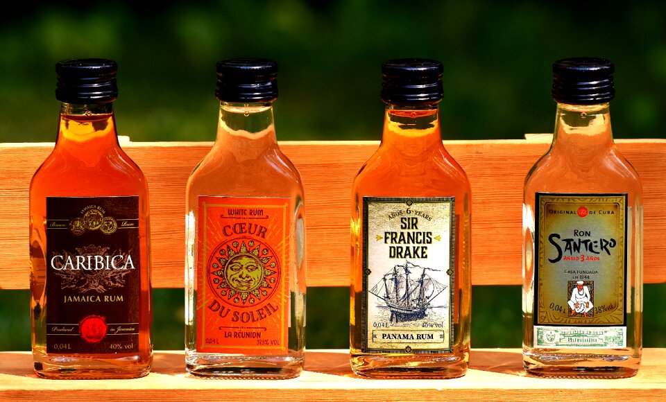 Different origin alcoholic beverage drink