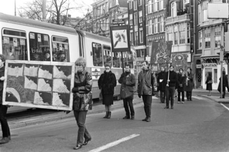Protestmars kunstenaars tegen oorlog in Vietnam, Bestanddeelnr 919-9109