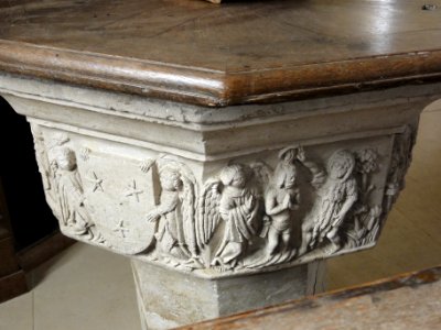 Raffetot (Seine-Mar.) église, fonts baptismaux (04)