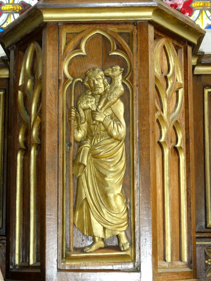 Raffetot (Seine-Mar.) église, statue 15 Agnus Dei