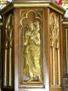 Raffetot (Seine-Mar.) église, statue 15 Agnus Dei