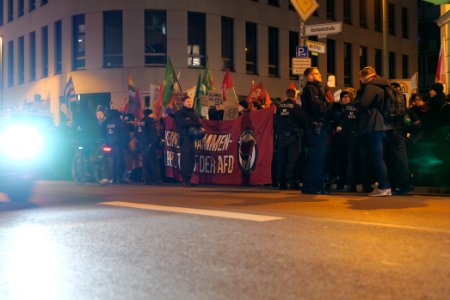 Protest in front of FDP headquarter after Thuringia prime minister election 2020-02-05 04