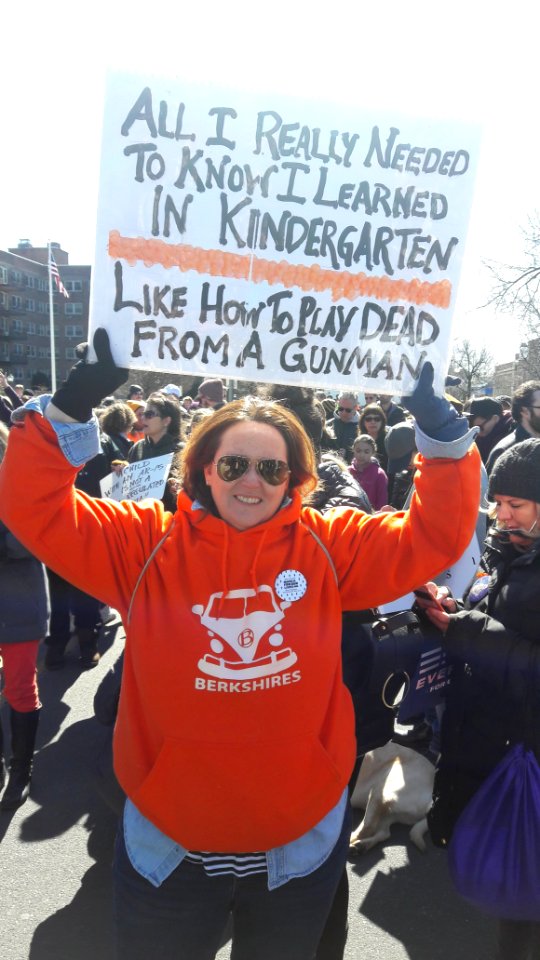 Protester with sign at the Morristown New Jersey student protest March 24 2018 10 of 15