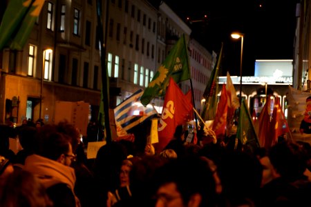 Protest in front of FDP headquarter after Thuringia prime minister election 2020-02-05 14