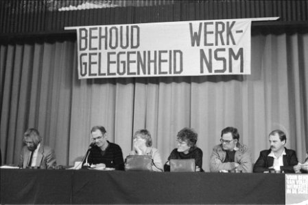 Protestbijeenkomst in Amsterdam voor behoud NSM, Bestanddeelnr 932-9246