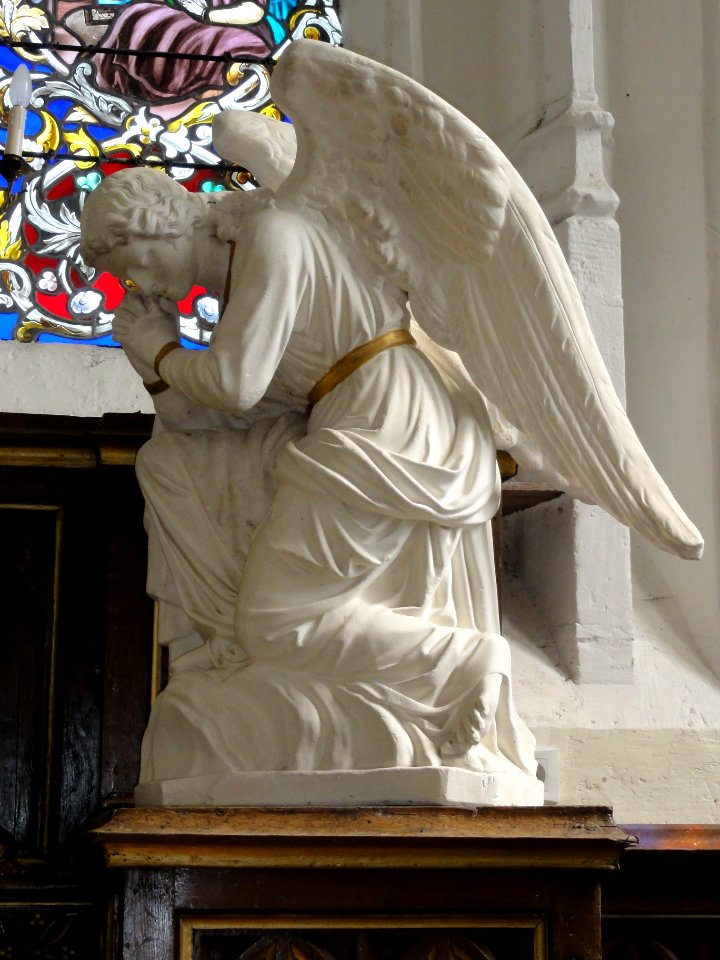 Raffetot (Seine-Mar.) église, statue 14 Ange