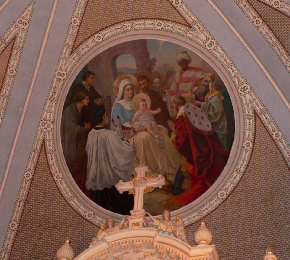 Raeville St. Bonaventure mural above high altar