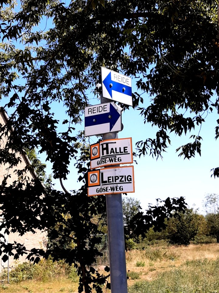 RadwegweiserHalleKanena Goseradweg Reideradweg
