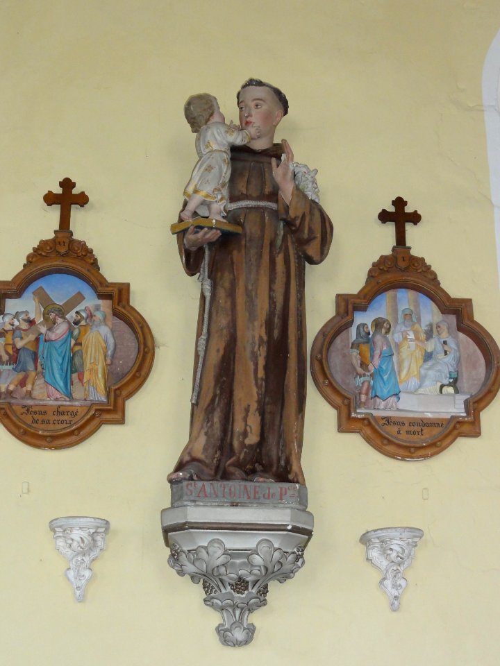 Raffetot (Seine-Mar.) église, statue 02 Saint Antoine de Padoue
