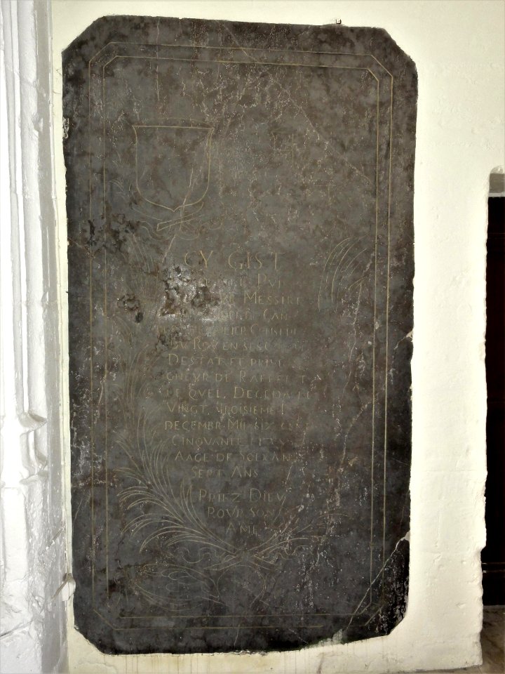 Raffetot (Seine-Mar.) église, dalle funéraire 01