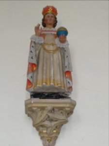 Raffetot (Seine-Mar.) église, statue 07 Jésus Enfant Roi