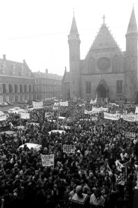 Protestmars van duizenden scholieren en studenten voor hulp aan Biafra, Den Haag, Bestanddeelnr 923-1648