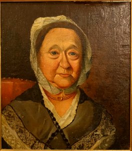 Rachel Clapp Leonard, artist unknown, mid 1700s, oil on canvas - Old Colony History Museum - Taunton, Massachusetts - DSC03707