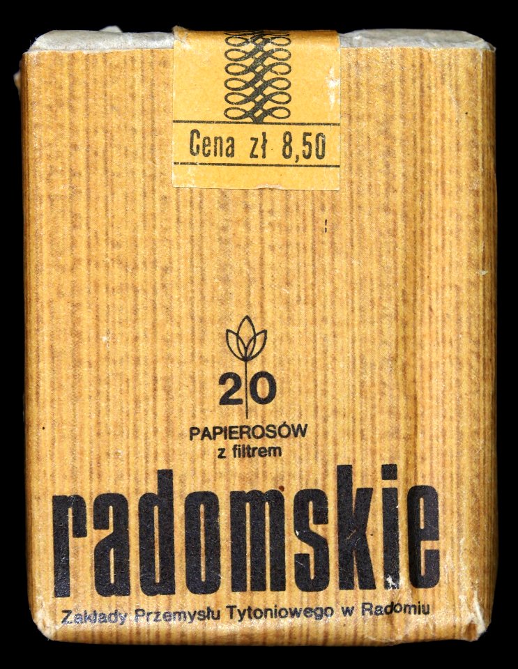Radomskie cigarettes pack, back