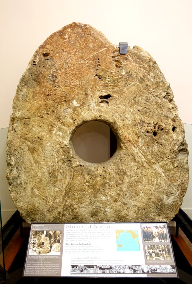 Rai (status stone), Yap, quarried 1904 on Palau - National Museum of Natural History, United States - DSC00363