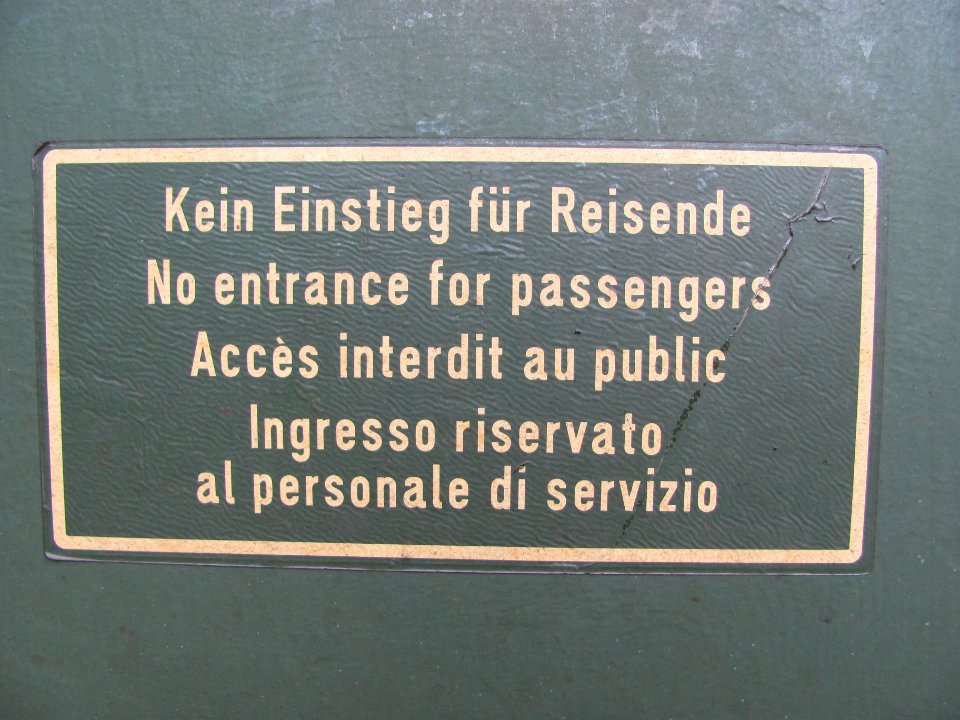 Railway coach inscription