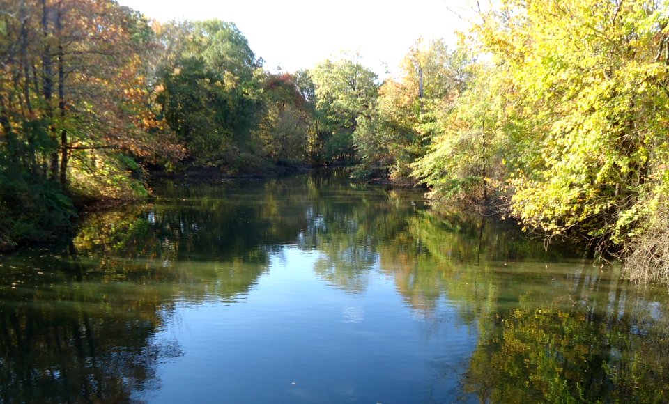 Rahway River in Union County NJ in autumn 2