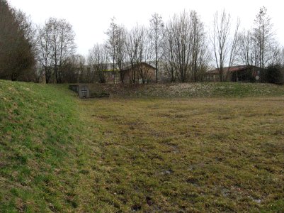 Rückhaltebecken am Schießbach bei Obersontheim, Blick nach S