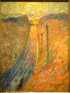 Railroad by Ryoka Kawakami, 1912, oil on canvas - National Museum of Modern Art, Tokyo - DSC06572