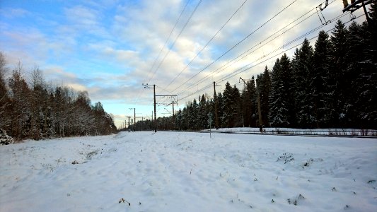 Railroad near Kehra in winter