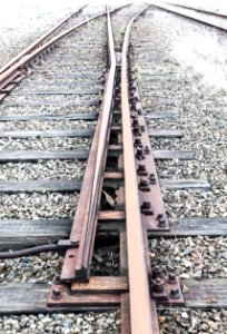 Rail tracks - high-key light photo