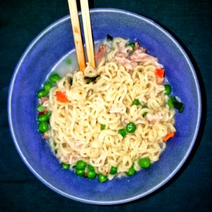 Ramen with peas, clams, and dried vegetables - Massachusetts photo