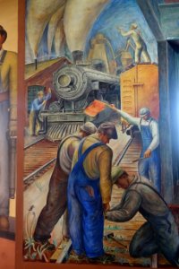 Railroad and Shipping by William Hesthal, detail - Coit Tower, San Francisco, CA - DSC04738