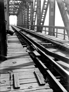 Rails op de Hembrug over het Noordzeekanaal, Bestanddeelnr 189-0487