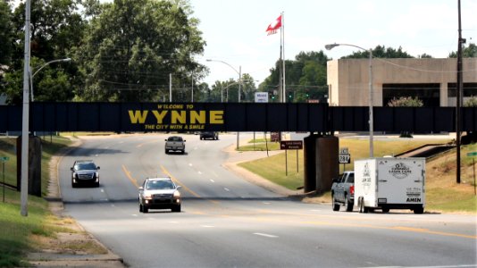 Railroad overpass in Wynne, Arkansas