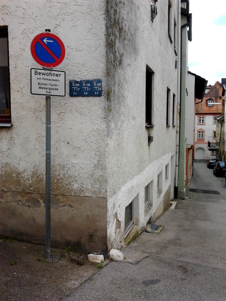Radabweiser Eichstätt Webergasse 17–Büttelgasse (2)