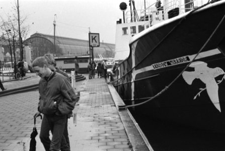 Rainbow Warrior , schip van Greenpeace-organisatie, aangekomen in A'dam na ontsn, Bestanddeelnr 931-1490