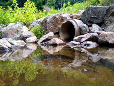 Rainwater drainage pipe in Chapel Hill