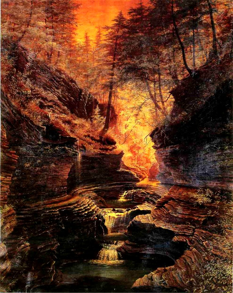 Rainbow Falls, Watking Glen, New York - James Hope, 1871