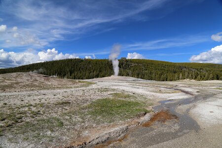 Geyser yellowstone national park the scenery