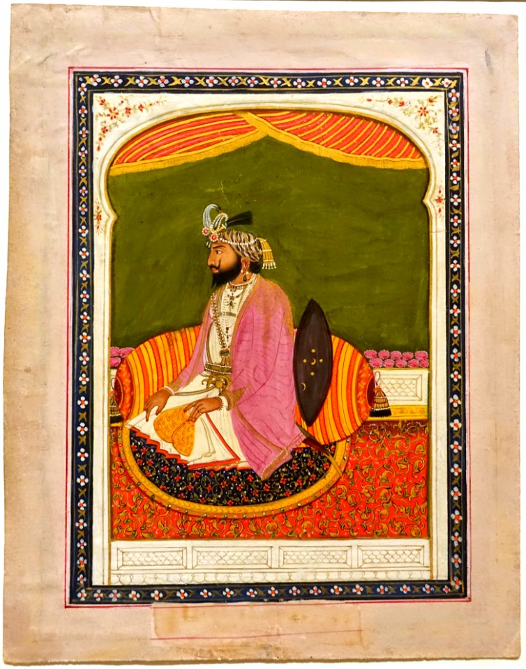Raja Dhian Singh, Sikh school, India, c. mid 1800s AD, opaque watercolor and gold on paper - Tokyo National Museum - Tokyo, Japan - DSC08818