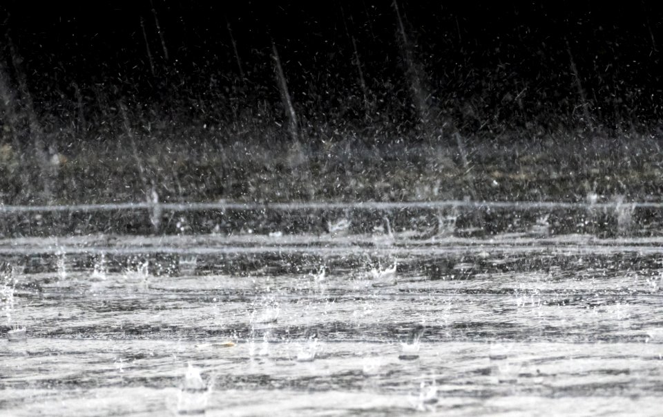 Rain splashes on rooftop 4