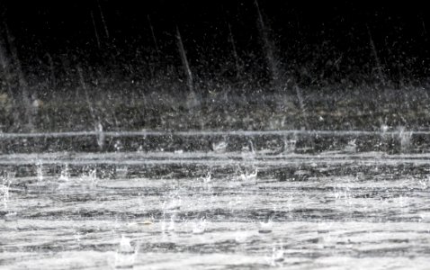 Rain splashes on rooftop 4 photo