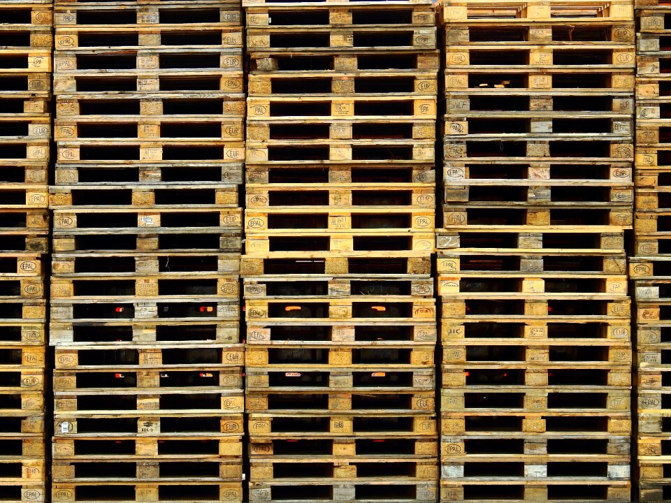 Transport euro pallets stacked