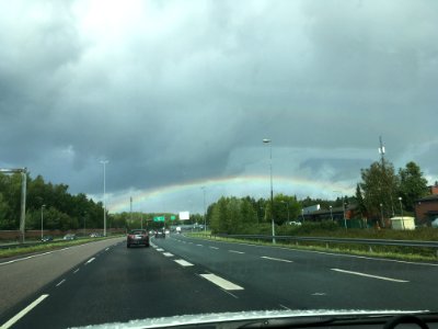 Rainbow across highway 45