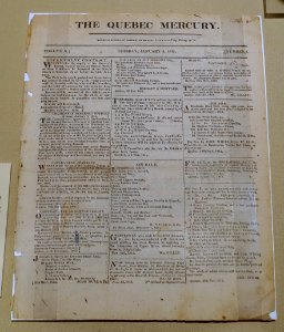 Quebec Mercury, Tuesday, January 4, 1814, Volume X, Number 1, ink on paper - Château Ramezay - Montreal, Canada - DSC07527
