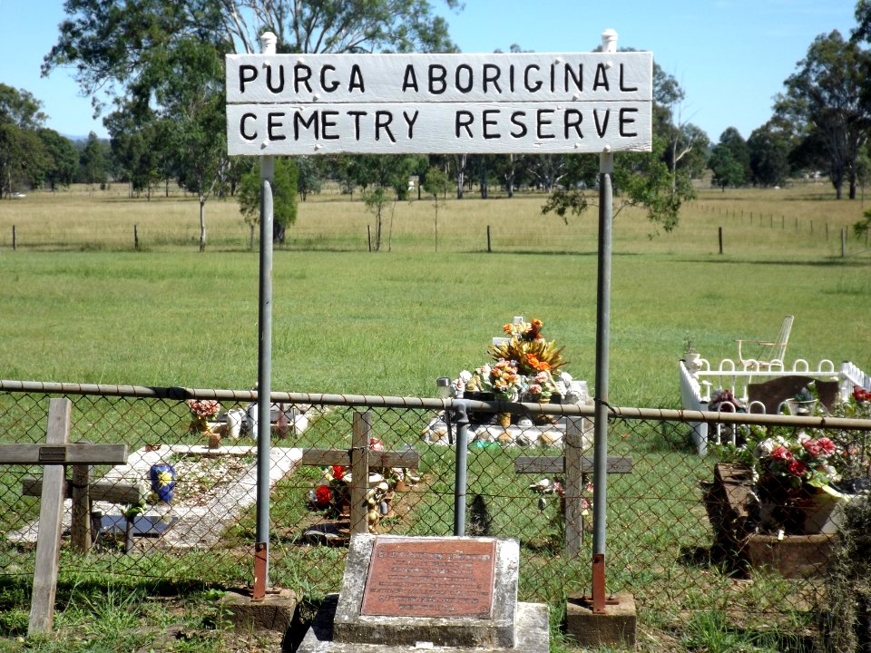 Purga Aboriginal Cemetery sign