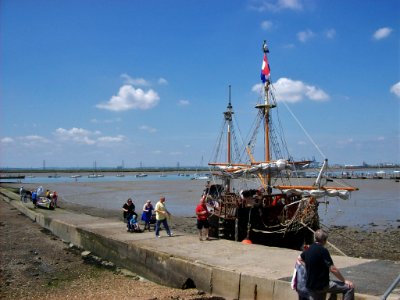 Queenborough, slipway and pirate ship