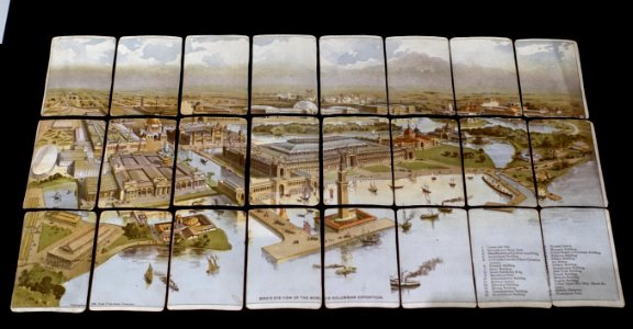 Puzzle map, World's Columbian Exposition, 1893 - Peabody Museum, Harvard University - DSC06111